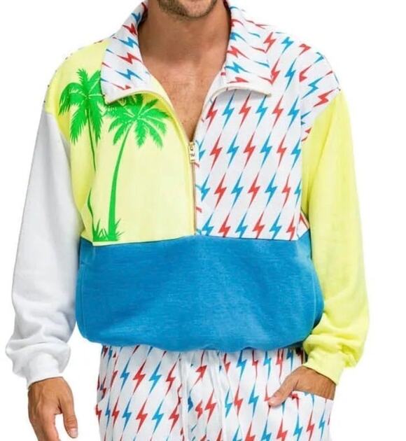 Aviator Nation Tops - #610 Aviator Nation Palm Tree/Bolt 1/2 Zip Pullover Sz Lg